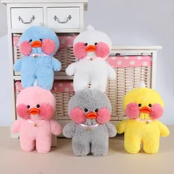Pato rojo de Red coreano de 30cm, pato amarillo pequeño Kawaii de juguete suave, muñeco de felpa con ácido hialurónico, Lalafanfan