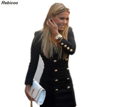 low cost  2019 double-breasted jacket V-neck slim jacket cardigan women's winter jacket jacket long paragraph