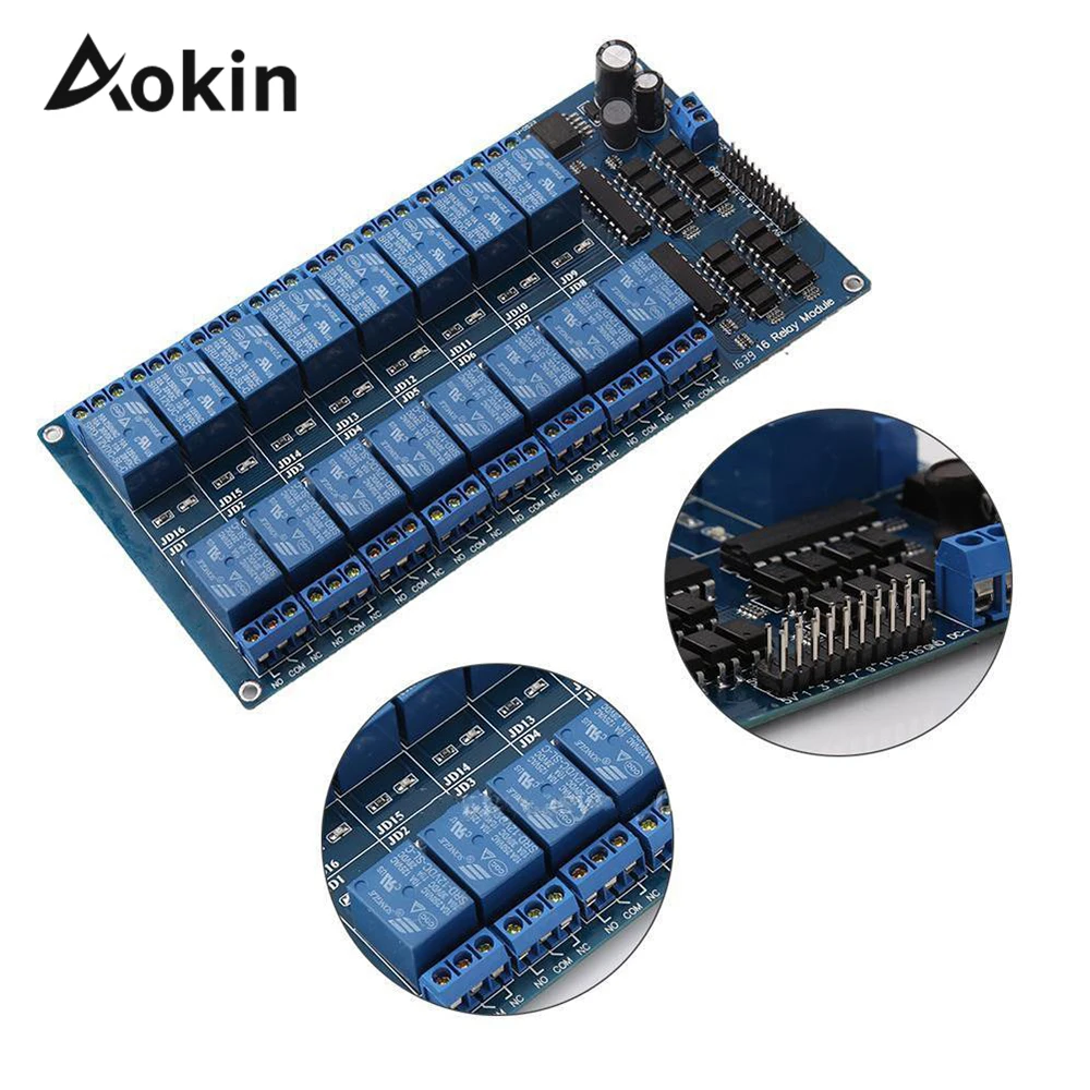 

16 Trigger Low Status Plate Level SSR 5 v. DC Solid Screen Module SSR 5/v DC to Ardui 12 to AVR PIC MCU DSP ARM PLC Control