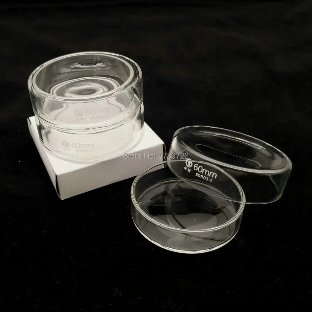 Borosilicate glass Petri culture dish 5pcs 60mm For Chemistry Laboratory Bacterial Yeast