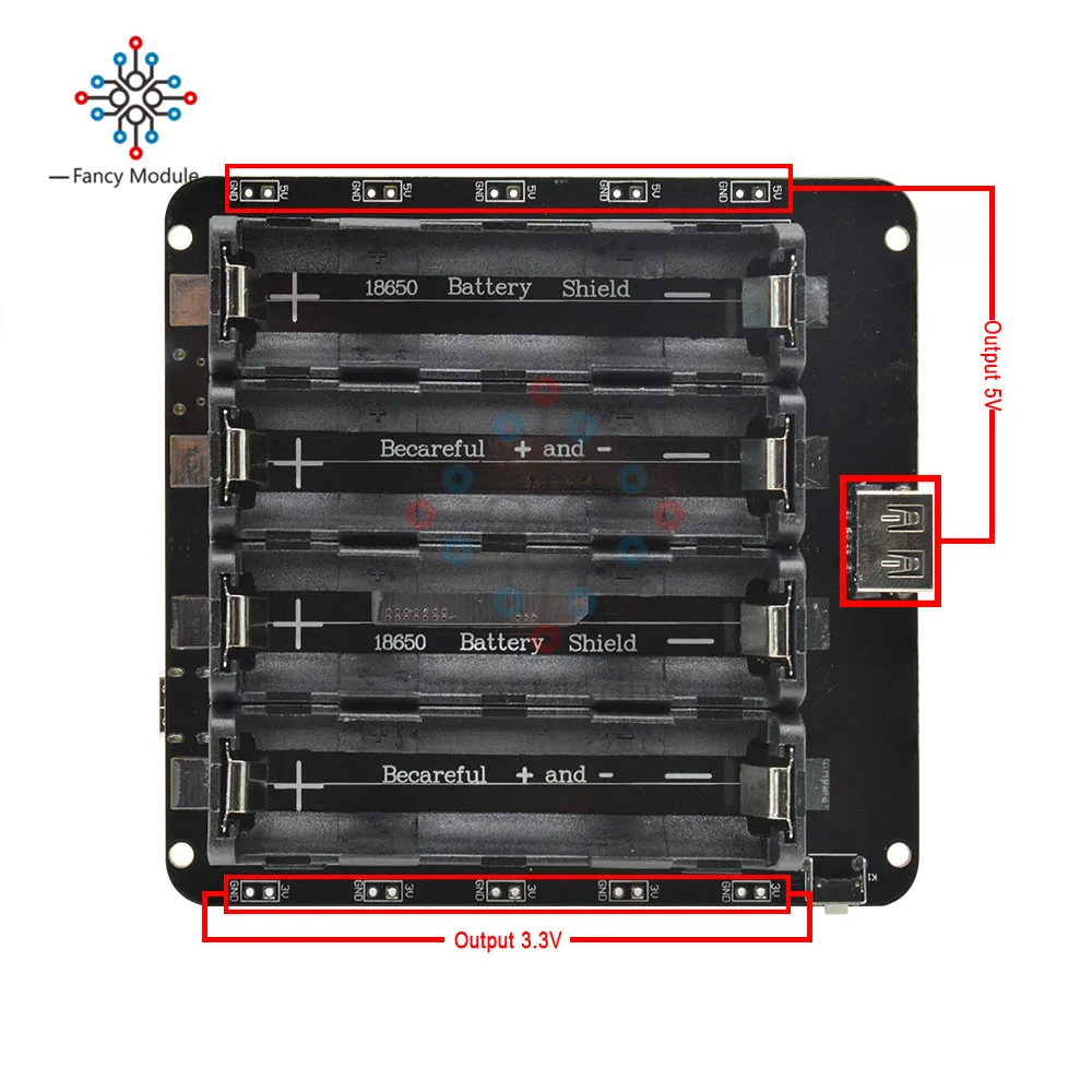 Diymore ESP32 ESP32S WeMos 4 шт. 18650 Литий Батарея зарядный Щит 5 V/3A 3 V/1A Мощность банк Плата расширения V9 для Arduino