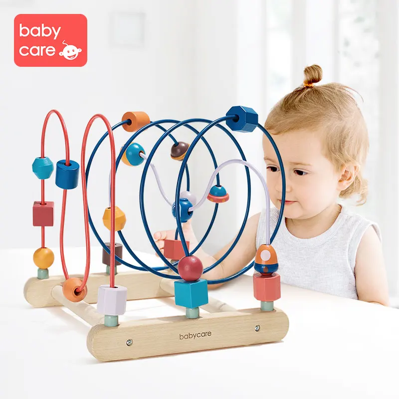 babycare Round Bead Toy 0 1 2 year old Baby Early Education Colorful Puzzle Building Blocks 2