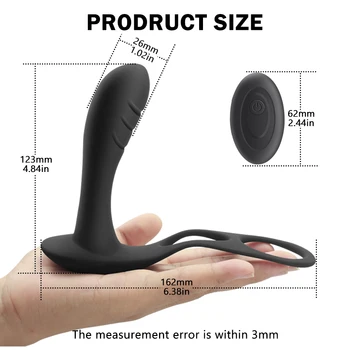 Male Prostate Massage Vibrator Anal Plug Wireless Control Wear Silicone Stimulate Massager Delay Ejaculation Ring Toy for Men 3