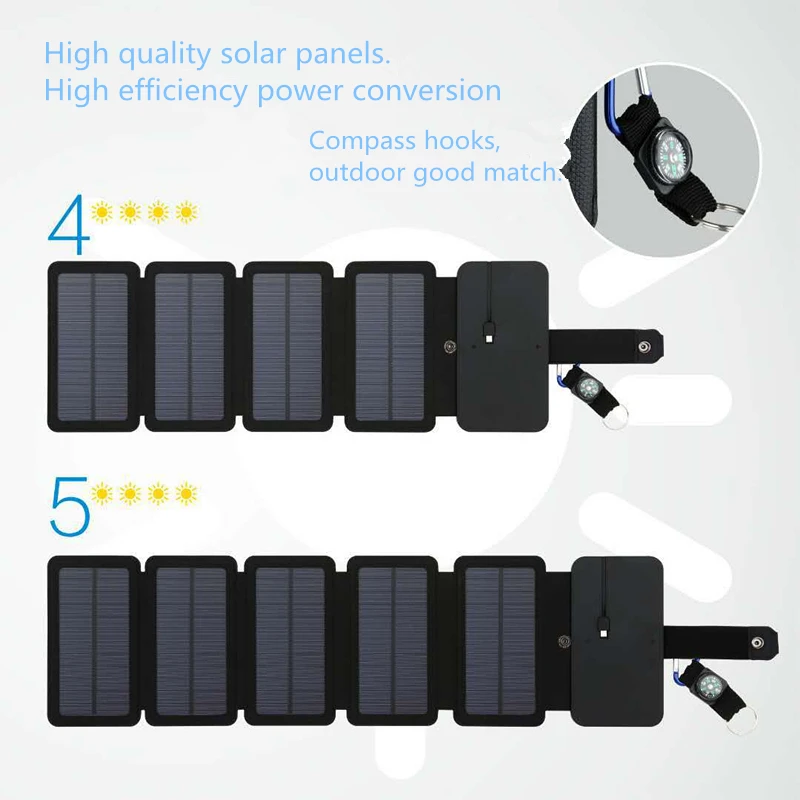 Aleaivy 20W Power Folding Solar Cells Charger Outdoor 5V 2.1A USB Output Devices Portable Panels For Phone Charging | Электроника