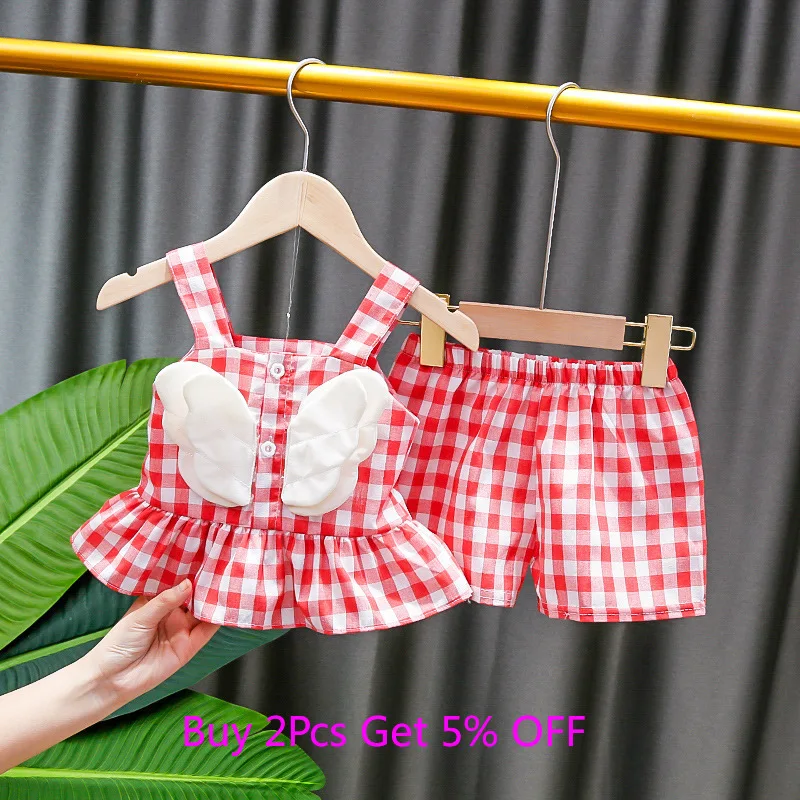 Newborn Baby Girls Clothes Sleeveless Dress+Briefs 2PCS Outfits Set Striped Printed Cute Clothing Sets Summer Baby Sunsuit 0-24M baby girl cotton clothing set