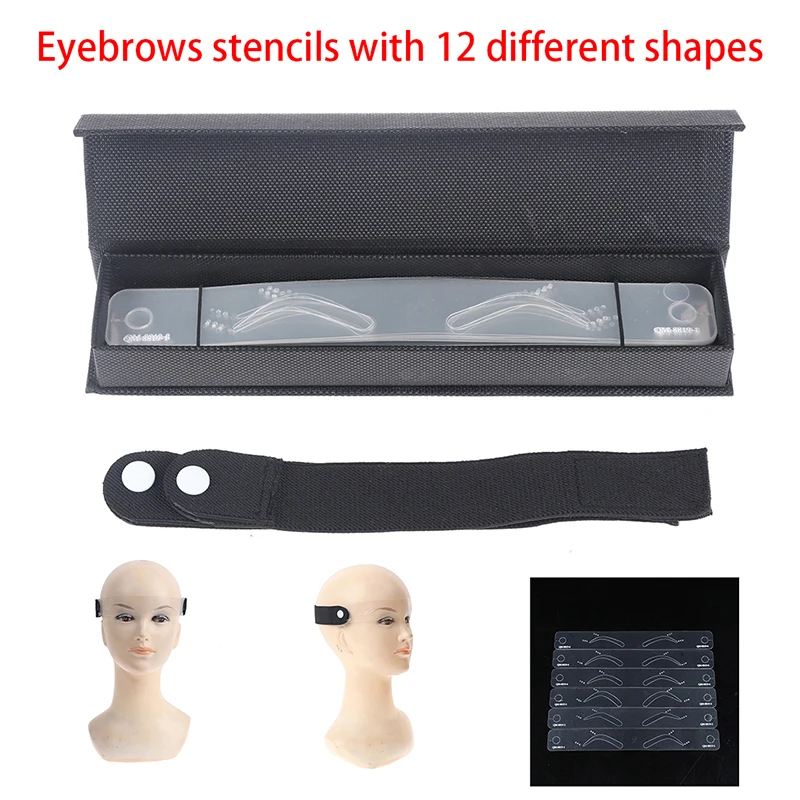 

12 Styles/set Fashion DIY Eyebrow Shaper Template Eyebrow Grooming Shaping Stencil Kit Brow Stencils Card Makeup Tool