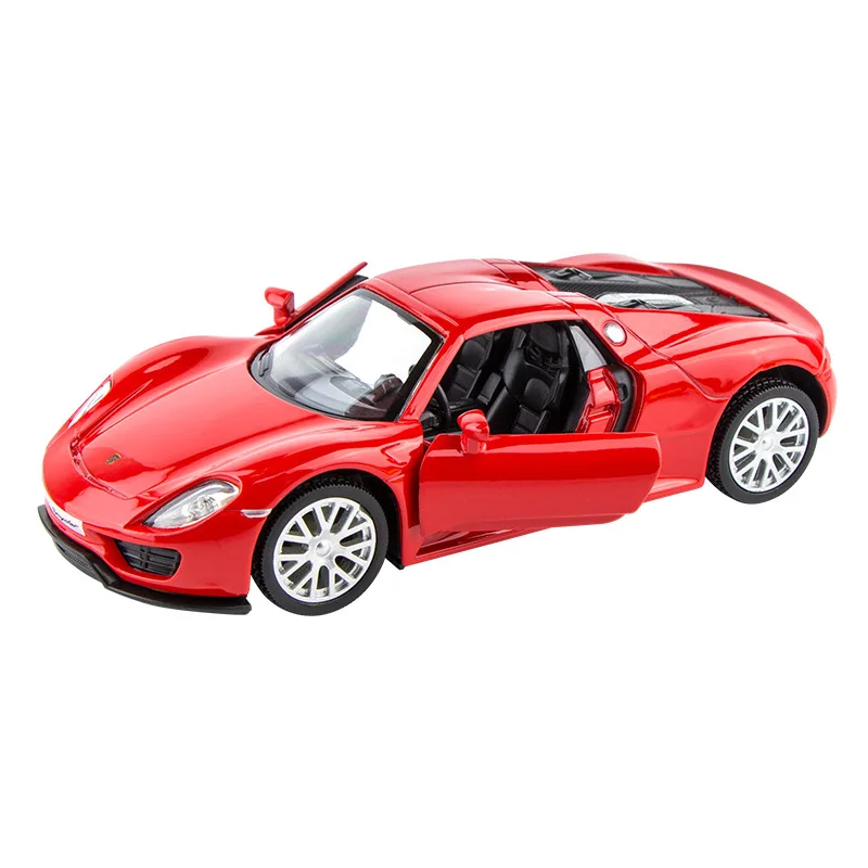 

1/36 Porsche 918 Metal Vehicle Diecast Pull Back Cars Model Toys for Collection Xmas Gift Office Home Decoration