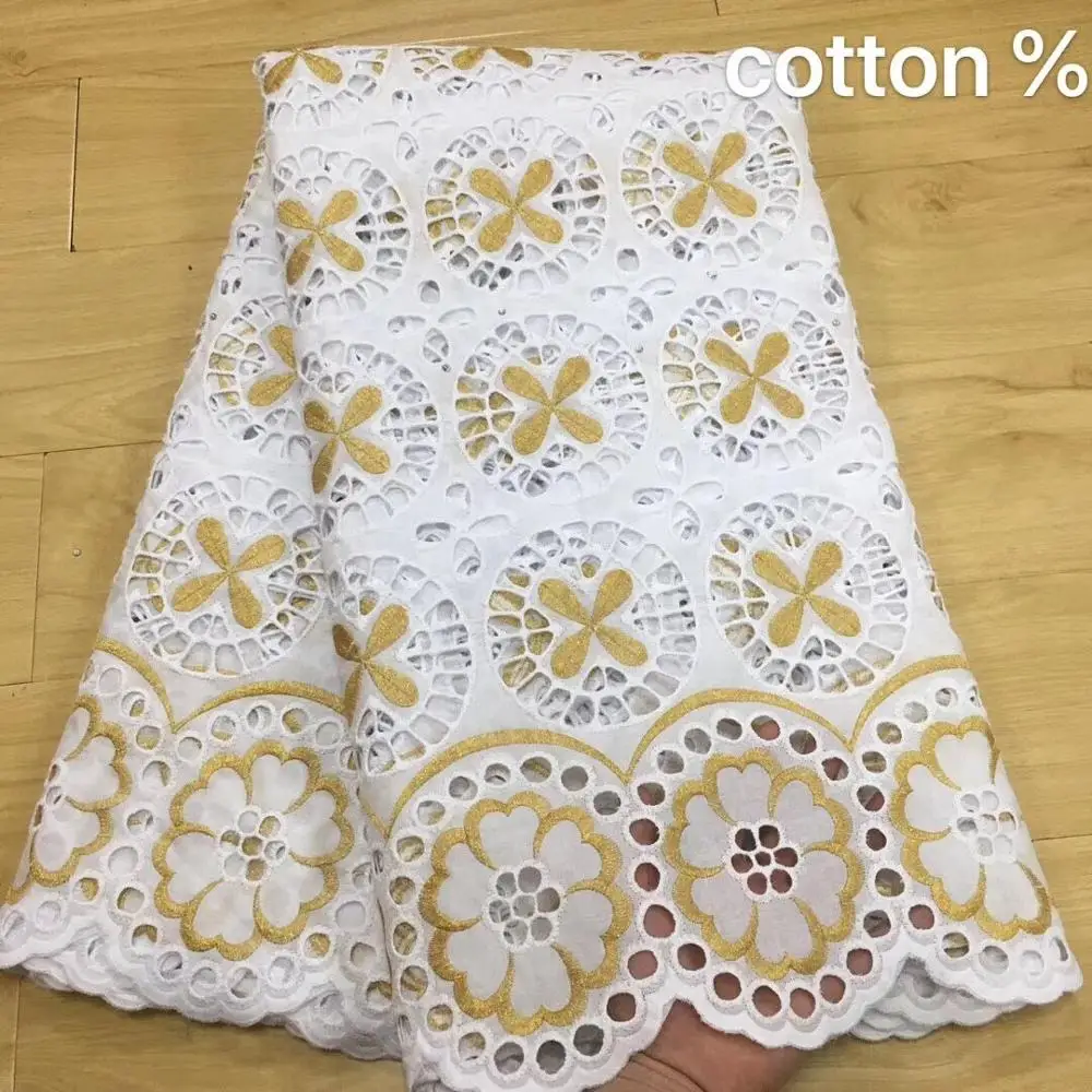 Белая кружевная ткань из Дубая африканская швейцарская вуаль кружева в швейцарской вышитой хлопковой вуали кружева с камнями 5 ярдов/партия