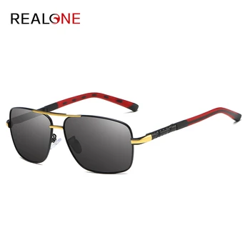 

Men's Square Spring Feet Metal Sunglasses Coated Polarizer Fashion Outdoor Driving Glasses UV Windproof Dustproof Mirror