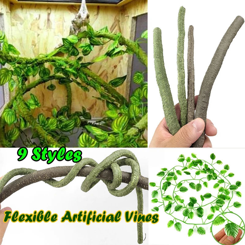 Artificial Jungle Vines Lizards Snake Reptile Pet Terrarium Decor