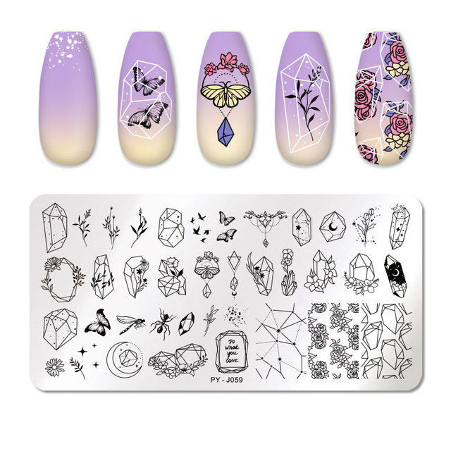 PICT YOU 6cm * 6cm Square Leopard Nail Stamping Plates Animal Patterns Stencil Tools Stainless Steel Nail Art Stamp Design