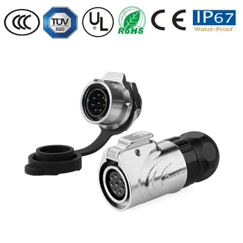 

M16 Waterproof connector 8pin IP67 electronics Seal up Cable connector aviation circular Metal Panel installation Industry plug