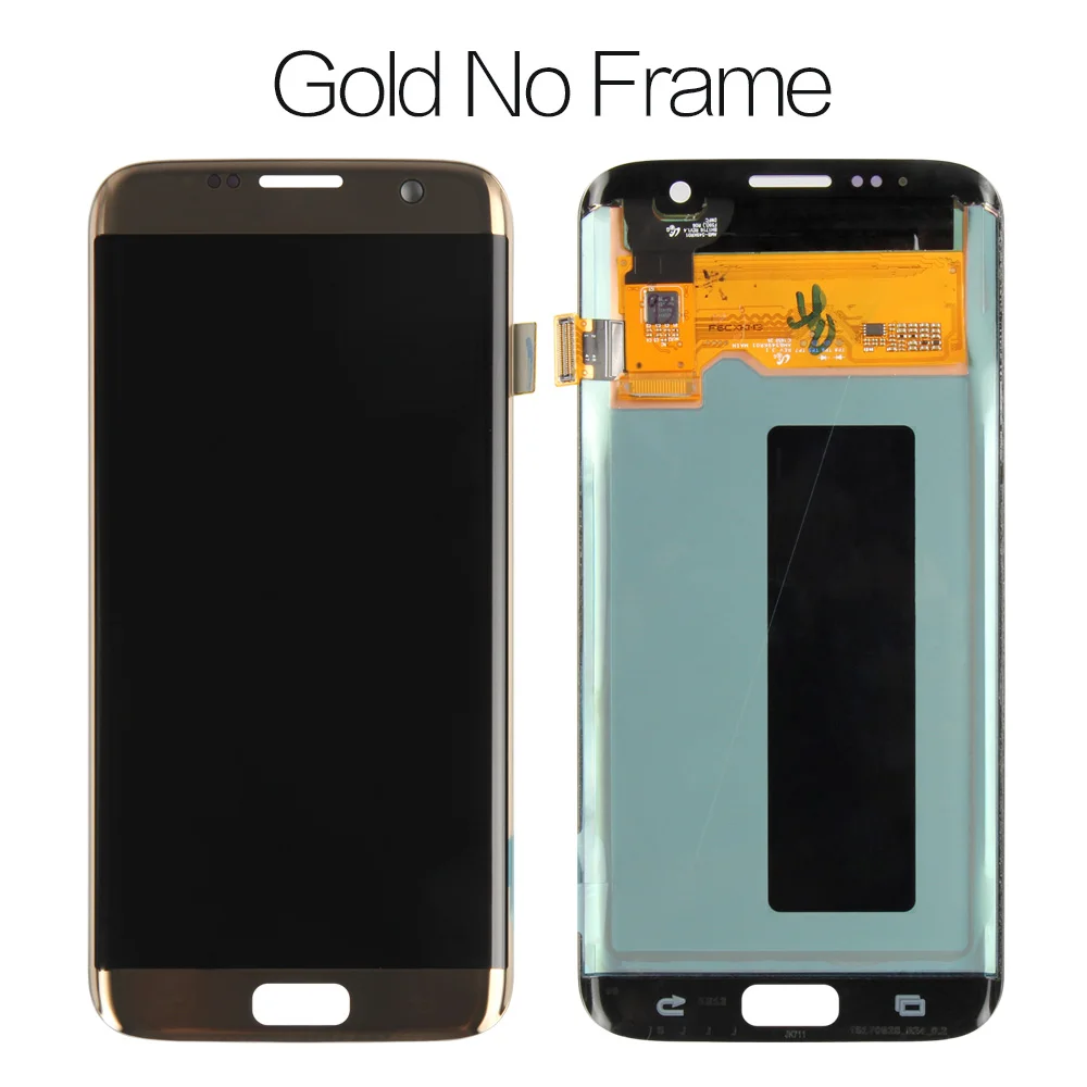 Golden I No Frame 5,5 AMOLED S7 edge дисплей для SAMSUNG Galaxy S7 Edge экран дисплей сенсорный с рамкой для SASMSUNG S7 Edge lcd G935F - Цвет: Golden I No Frame