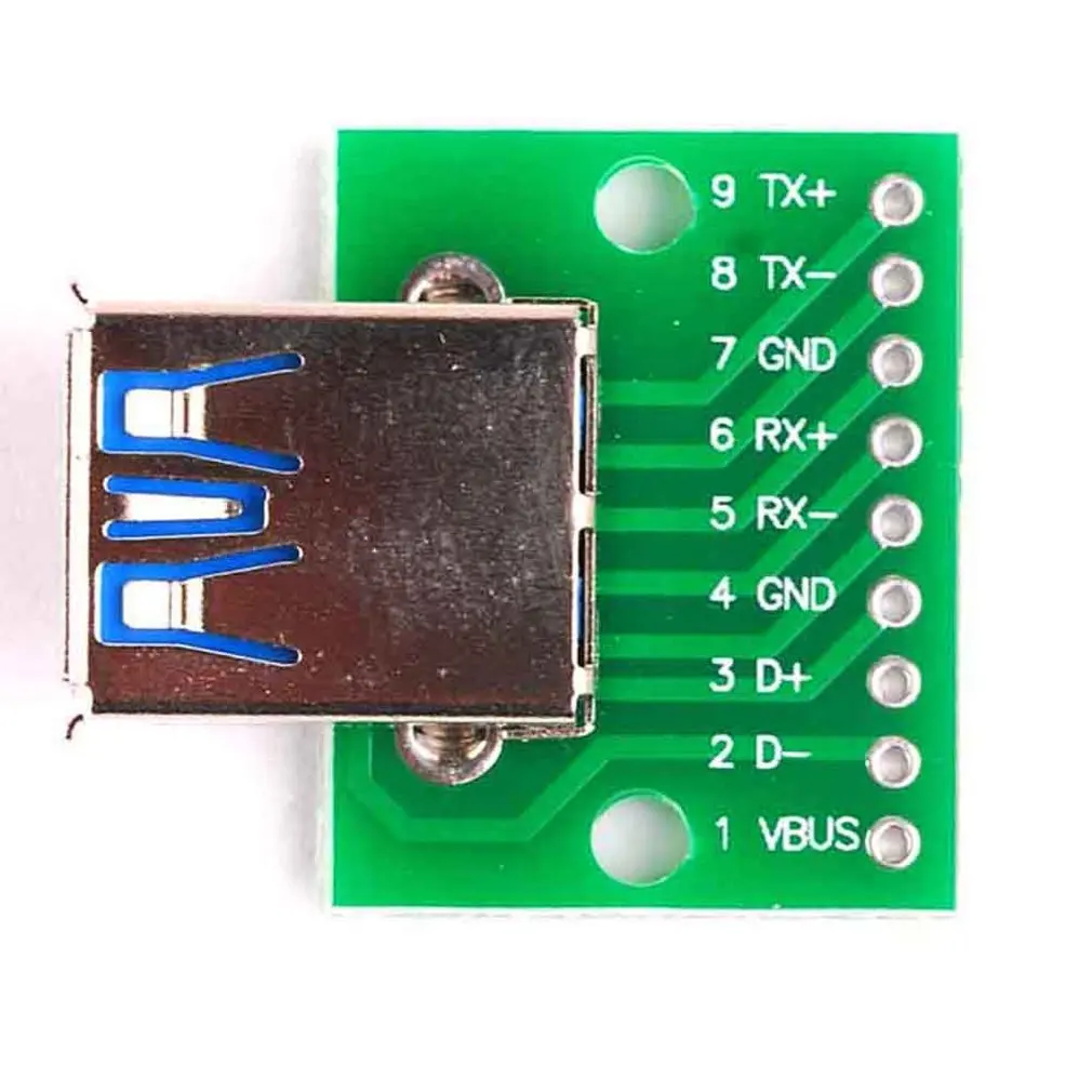 Usb 3,0 Женский к Dip модуль Плоский к прямой штекер адаптер плата женский конверсионная плата Dip 2,54 мм Pin