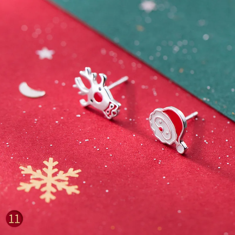 Santa Claus 01 Herwish, Рождественская коллекция, корейские серьги, 925 пробы, серебряные серьги, рождественские подарки, Женские Ювелирные изделия, известный бренд - Окраска металла: Santa Claus 01