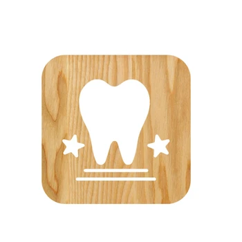 

Wooden Tooth Lamp Children's Night Light Kids Bedroom Decoration Warm Light LED USB Night Light for Children Gift