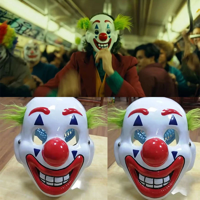 Joker Mask Arthur Fleck Masks Cosplay DC Movie Clown Halloween Mask for Kids Party Costume Props White