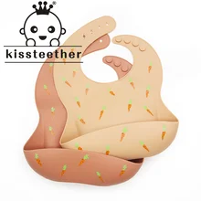 Kissteether – bavoir réglable pour bébé, imperméable, Animal, bavoir anti salive en Silicone doux comestible, serviette de salive, écharpe pour bébé 