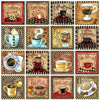 

Evershine Full Square Diamond Embroidery Coffee Cup 5D DIY Diamond Painting Cross Stitch Scenery Rhinestone Pictures Home Decor