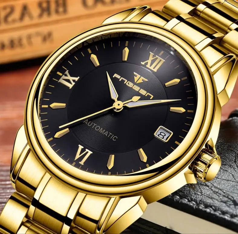 

Top Brand Automatic Mechanical Wristwatches for Men Luminous Luxury Watch Steel Business Waterproof Watches Relogio Masculino