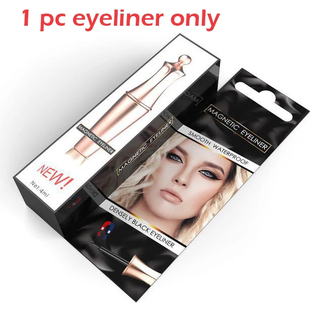 eyeliner only New Arrival Magnetic False Eyelashes& Eyeliner 5 Magnets Natural Soft Fake Eyelashes Extension with 2 Pairs Eyelashes - Color: eyeliner only