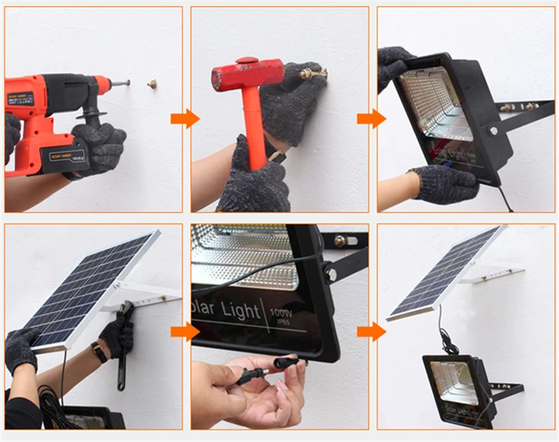 Holofotes sem Fio ao ar Livre à Prova Lâmpada de Controle Solar Noite Super Brilhante Dwireless Água Lâmpada Alimentado Remoto Luminárias Ip67 Led Luz 7 holofotes sem fio ao ar livre à