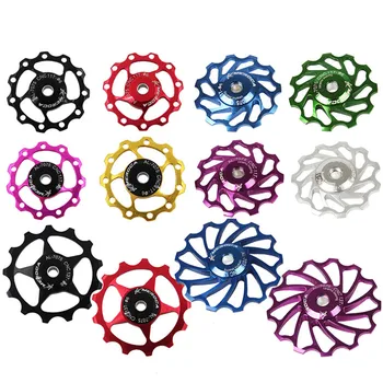 

MTB Mountain Bike Road Bicycle Jockey Wheel 11T 13T Aluminum Alloy Rear Derailleur Pulley Metal Bearing Guide Pulley Bearing