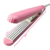 High Quality Mini Hair straightener Iron Pink Ceramic Straightening Corrugated Curling Iron Styling Tools Hair Curler EU Plug 5
