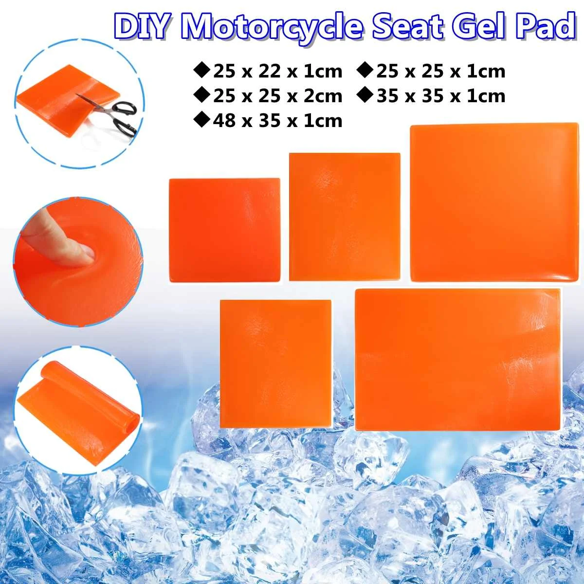 Diy Modified Motorcycle Seat Cushion Gel Pad Shock Absorption Mat