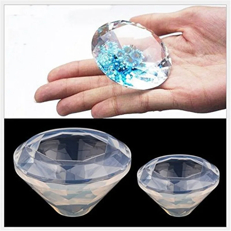 1PC Diamond Transparent Dried Flower Decorative UV Resin Mold Liquid Silicone Molds for Making Jewelry Handcraft Pendant Tools