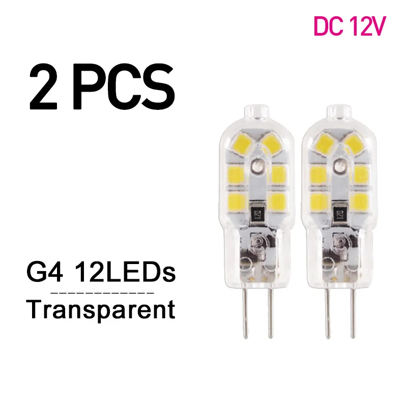 2 шт. светодиодный G4 G9 Лампа 3 Вт 5 Вт Мини светодиодный светильник AC 220 В DC 12 В прожектор SMD2835 люстра высокое качество освещение заменить галогенные лампы - Испускаемый цвет: G4 DC12V 2pcs