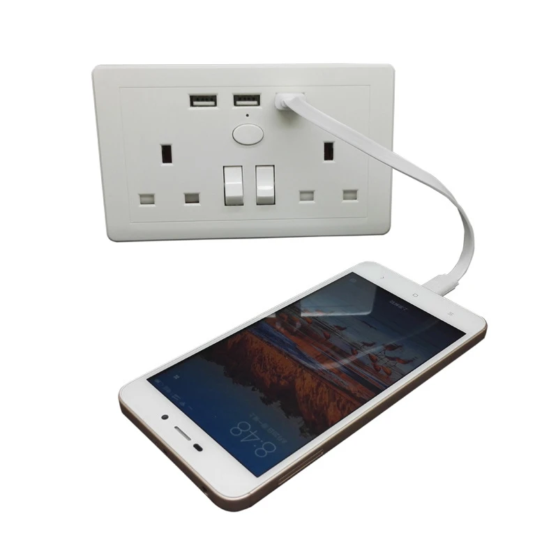 2.1A USB розетка для штекеров двойной USB порт зарядное устройство высокоскоростная настенная розетка AC блок питания розетка зарядка с usb-разъемом