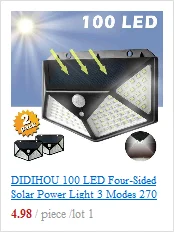 DIDIHOU 100 светодиодный светильник на солнечной батарее, уличный светильник на солнечной батарее с датчиком движения PIR, настенный светильник, водонепроницаемый светильник на солнечной батарее для украшения сада