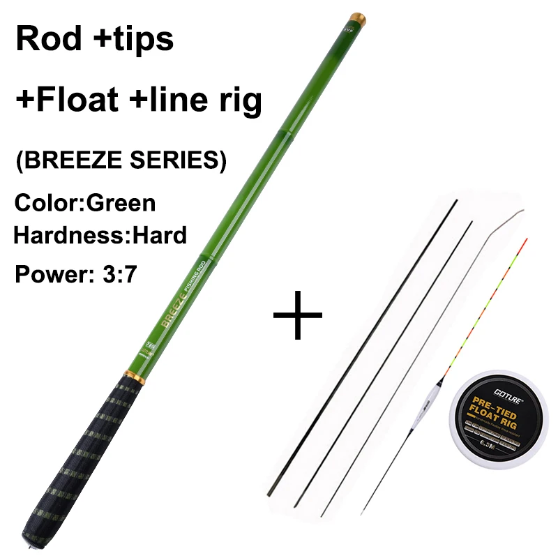 BREEZE ROD SET Goture GOLDLITE Супер жесткий углеродный поток ручная телескопическая удочка 2/8 питания кормушка для ловли карпа 3,6 М 4,5 М 5,4 м 6,3 м 7,2 м - Цвет: BREEZE ROD SET