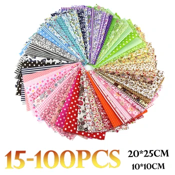 

25x25/50x50cm Cotton Fabric Printed Cloth Sewing Quilting Fabrics for Patchwork Needlework DIY Handmade Material 7/15/50/100pcs