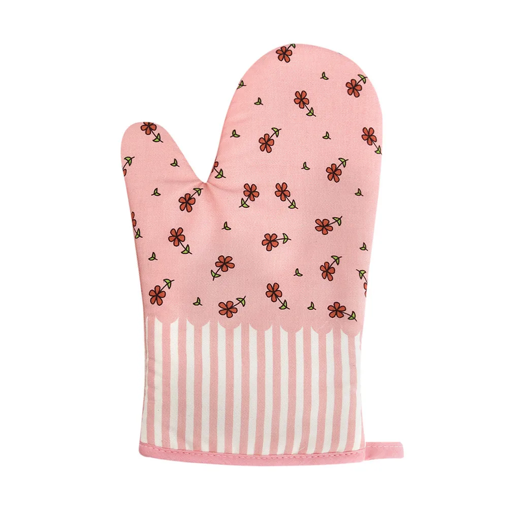 Pink 1pcs Кухонные перчатки для готовки хлопчатобумажные перчатки для духовки теплоизоляционные перчатки для выпечки рождественские аксессуары для духовки# EN06 - Цвет: Pink 1pcs