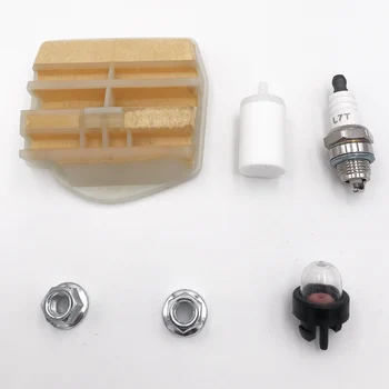

Chain Saw Air Fuel Filter Spark Plug Primer Bulb Fixing Nut Set For Husqvarna 450E 450E II Garden Power Tools