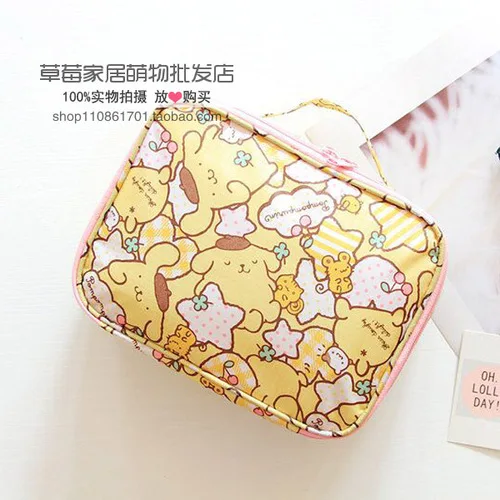Бежевый Мультфильм Япония hello kitty My Melody Cinnamoroll pompomparin дорожные косметички для хранения мешочки для мытья девочек макияж сумки - Цвет: Бежевый