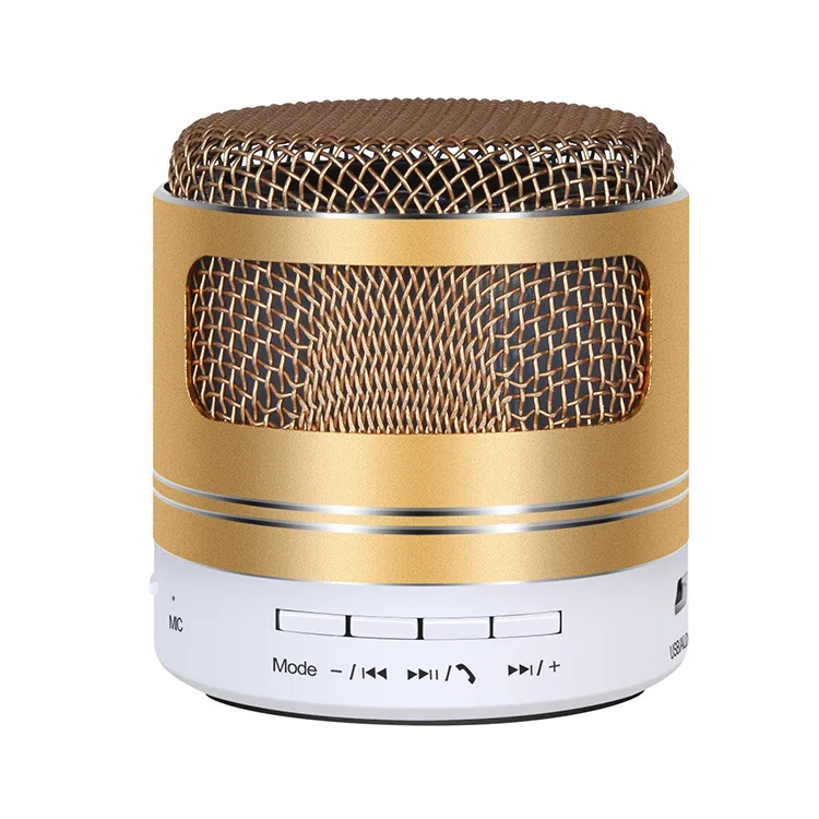Золотой Высококачественный Железный Bluetooth динамик HIFI Красочный светодиодный портативный мини-динамик для TF карты FM Радио MP3 с микрофоном Звонки - Цвет: Золотой