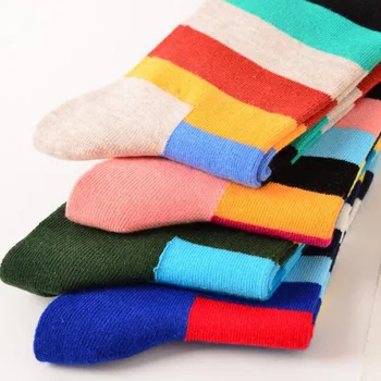 

Harajuku socks men's funny combed cotton casual stripe wedding socks colorful Ankle novelty socks women man male socks hot