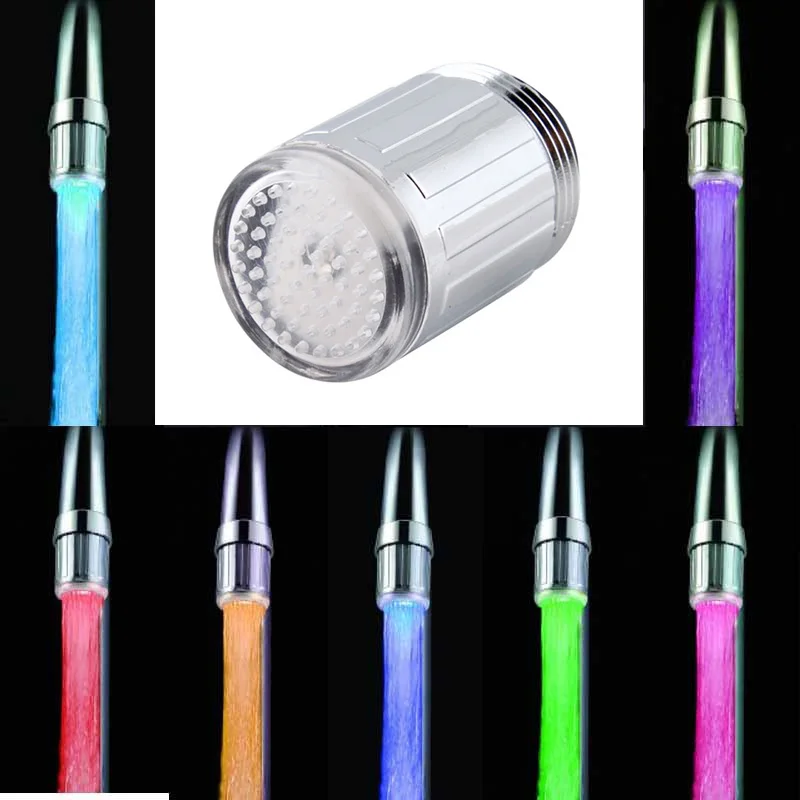 LED Faucet Light Tap Nozzle RGB 7 Colors Change Blinking Temperature Aerator Water Saving Kitchen Bathroom Accessories ML | Обустройство