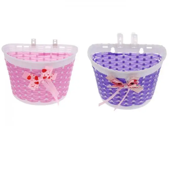 2 Pieces Kids Girls Bike Pannier Bicycle Bowknot Front Basket Shopping Bag Detachable for Children Kids