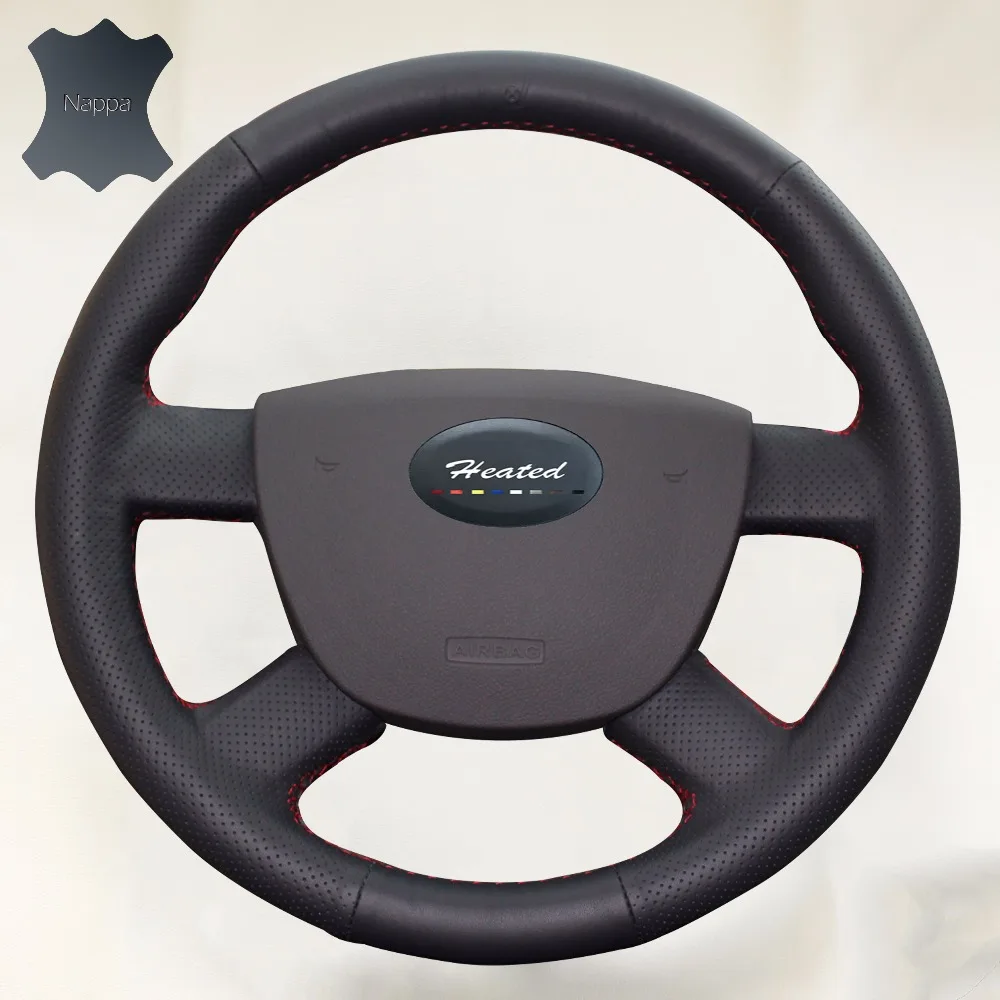 Натуральная кожа наппа рулевого колеса автомобиля крышки для Ford Focus 2 2005 2011 Капа