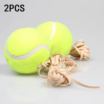 

2PCS Yellow Tennis Trainer Replacement Balls With String Beginner Training Tool 2.54 Meters Rope Home Tennis Training