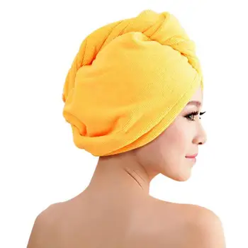 

Thicken Microfiber Hair Dry Cap Bath Towel Warm Shower Head Wrap Turban Women Long Hair Super Absorbent Quick-drying Bath Hat