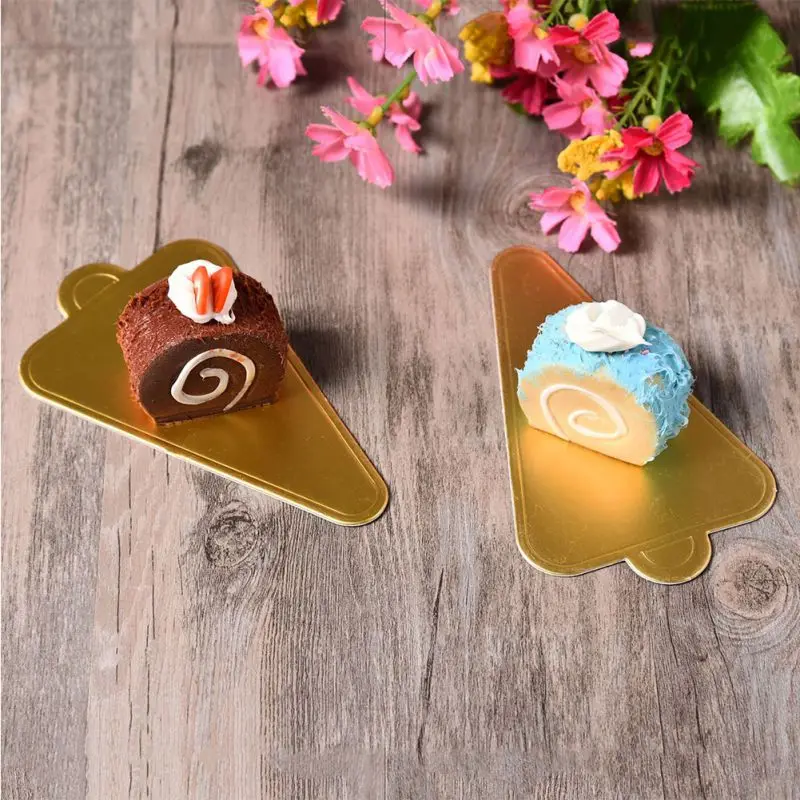  100 Pieces/set Of Gold Mousse Bottom Foam Cake Bottom Plate Cardboard Multi-shape Dessert Tray Chri