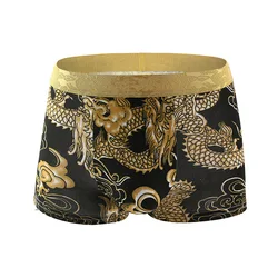 Big Size L-4XL Boxer Men Underwear Mens Cotton Cuecas Masculina Man Dragon Printed Breathable Boxers Underpants Boxershorts