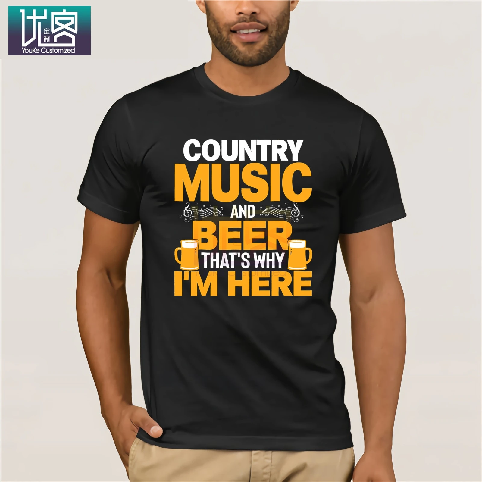 

Buy-Country-Music-And-Beer-Thats-Why-Im-Here-Women-Tee-Gift Funny Tees Cotton Tops T Shirt Casual Short Sleeve Top