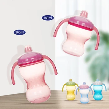 

360ml/180ml Baby Feeding Cups Convenient Practical User-friendly Design Infant Drinking Training Water Milk Bottle with Handle