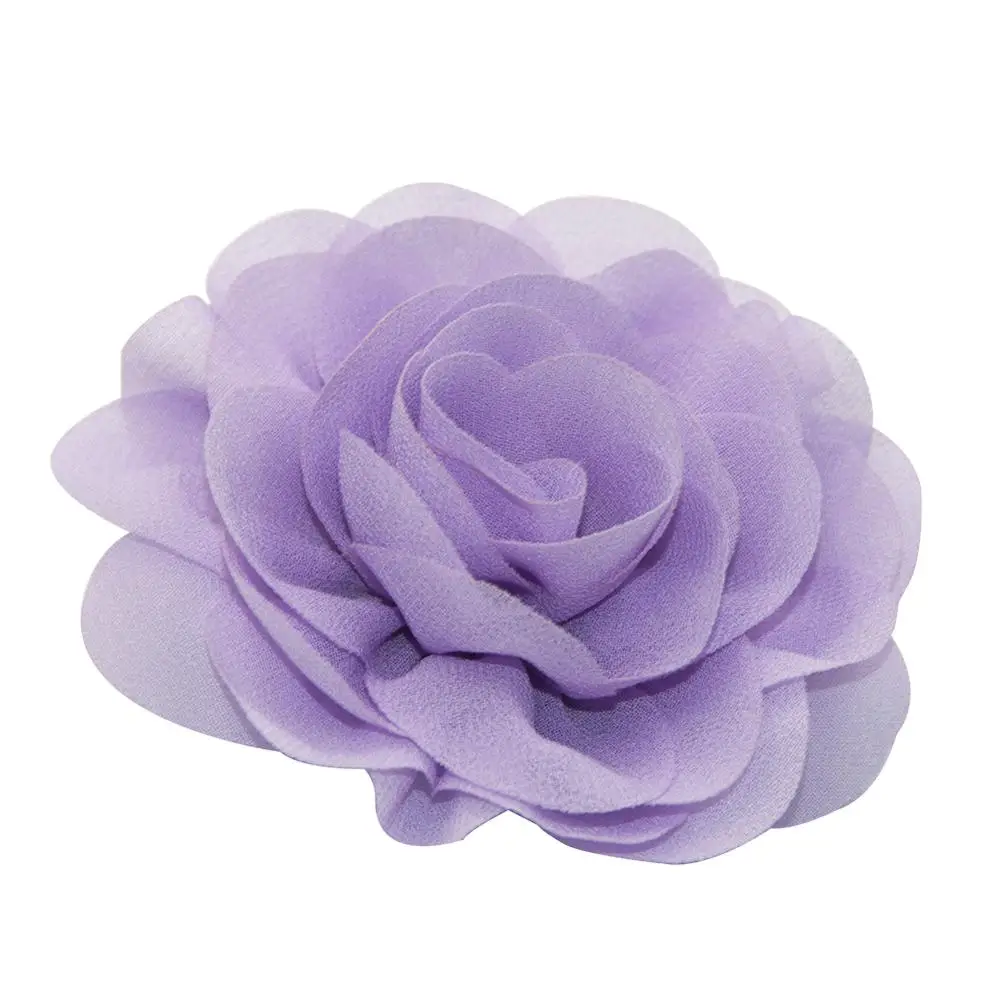 20 цветов Дети Девушки шифон цветок заколки для волос Мода Твердые розы заколки цветочные аксессуары для волос для женщин детей